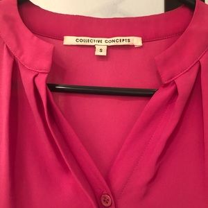 Fuschia Silky Sleeveless Blouse
